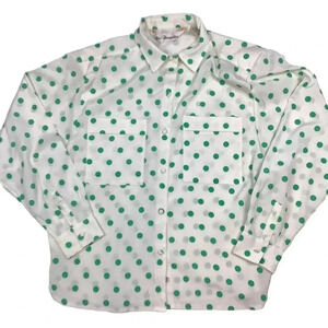 Vintage 1980s/90s polkadot polyester blouse​